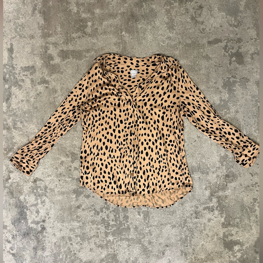 Chico’s Animal Print Button Down Top